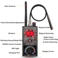 Anti Spy Hidden Camera Detector Wireless RF Signal Detect Spy-Camera Lens Bug Scanner GPS Tracker Wifi GSM Device Finder Scanner