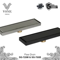 VONE Floor Drain Saringan Got Smart Kamar Mandi Stainless Black SG Long ( VONE PREMIUM ) SG-755B