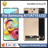 Super AMOLED For Samsung Galaxy A71 LCD A715F Display Touch Screen Digitizer For Samsung A715 LCD A715W A715X Replace Parts