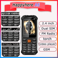 A6 Shockproof Cell phones SOS MP3 video player camera recorder alarm cheap featured mobile phones Russian Arabic Hebrew Keyboard