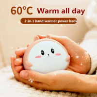 Hand Warmer USB Power Bank Electronic Retro HandWarmer Digital Display Cartoon Multi-Function Mini Pocket Powerbank Rechargeable