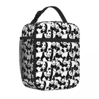 Panda Cute Animal Insulated Lunch Bags Thermal Bag Lunch Boxes Cooler Thermal Lunch Box Lunch Tote Bag for Woman Children Work