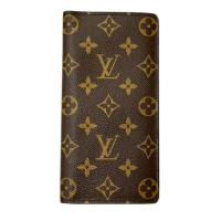 【二手名牌BRAND OFF】LOUIS VUITTON LV 路易威登 棕色 原花PVC帆布 Brazza  雙折長夾 M66540