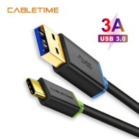 Cabletime USB Type C Cable USB 3.0 Type-C 3.1 Fast Charging Sync Data Cable 3A for Samsung Galaxy S9 Note 8 9 Huawei laptop N039
