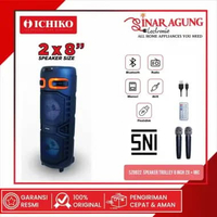 ICHIKO SZ8822 SPEAKER TROLLEY 8 INCH 2 WOOFER BLUETOOTH - ORIGINAL - -