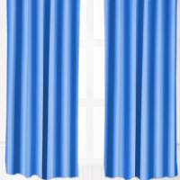 【小銅板】加厚遮光窗簾-純色粉藍-寬130X高160/180X1片(可穿伸縮桿 掛勾 兩用款★)