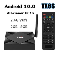 Original Tanix TX6S TV Box Android 10.0 Allwinner H616 2GB RAM 8GB ROM 2.4G Wifi 4K HD Smart Media Player Set Top Box
