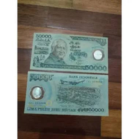 Uang Soeharto presiden asli 50ribu polymer bagus