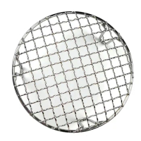 Stainless Steel Round Grid Net Barbecue Net Baking Tray BBQ Grid With Leg Stainless Steel Grill Pan Camp-Cooking Supplies