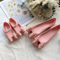 2024 New Women Jelly Shoes Fashion Sandals Women Jelly Sandals Adult Female Flat Sweet Beach Shoes