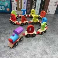 兒童認數字玩具木質數字小火車 益智拼裝積木0-1-3-6歲男寶寶女孩