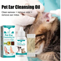 Pet Ear Cleansing Oil for Cats and Dogs, Cleaning Ear Tracts, Removing Insects and Mites, Deodorizing Ear Cleansing Oil
