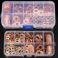 Oring Ring Copper Flat Plat Plate Seal Sel Washer Gasket Nut Baut Tembaga Kuningan 200 Pcs Solid 1 S