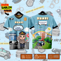 Baju Anak Motif Cita-cita / Baju Anak Edukasi Cita-cita / Baju Anak Gratis Sablon Nma Polwan Hijab -