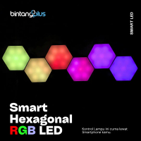 BintangPlus Lampu Dinding Smart Hexagonal RGB - 6 Pcs