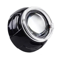 Cacticar Car Lampshade 2.5inch Bi Xenon BiLed Projector Lens Decorative Mask Headlight Lenticular Shroud Black Cover For Cayenne