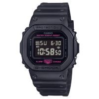 【CASIO 卡西歐】G-Shock 5600 系列黑色數碼運動手錶 DW-5600PK-1