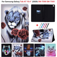 Case for Samsung Galaxy Tab A7 10.4 2020 Case SM-T500 SM-T505 Tablet Stand Cover Funda for Samsung Galaxy Tab A7 A 7 Case Lion