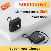 50000mah Power Bank Mini Super Fast Chargr Portable External Battery Pack Powerbank Spare Batteries For Xiaomi Iphone 14 Samsung