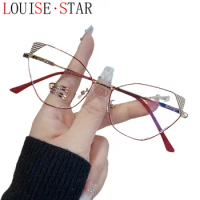New Fashion Polygonal Frame Cat Eye Frame Prescription Glasses Photochromic Myopia Glasses Women's makeup glasses
