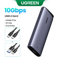 [จัดส่งฟรี]เคส SSD UGREEN M2 M.2 NVMe SATA SSD อะแดปเตอร์ 10Gbps USB 3.2 Gen2 USB C เคสภายนอกรองรับค