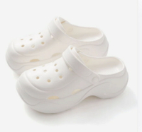 送蛙鏡全白 厚底 高跟 洞洞鞋 厚底涼鞋 增高  夏日必穿 類 CROCS 布希鞋【陽光樂活】