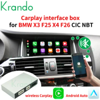 Krando Wireless Apple CarPlay Android Auto Interface Box For BMW X3 F25 X4 F26 G01 G02 CIC NBT EVO 2011-2020 Siri Control Module