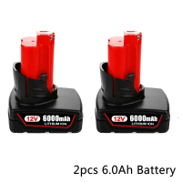12V Battery 3Ah 6Ah Rechargeable Milwaukee M12 XC Cordless Tools 48-11-2402 48-11-2411 48-11-2401 M