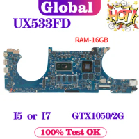 KEFU UX533FD Mainboard For ASUS UX533FN BX533F UX533F RX533F U5300F Laptop Motherboard i5 i7 8th Gen MX150/GTX1050-2G 8G/16G-RAM