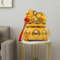 金色豬聚寶盆儲錢罐擺件可存取存錢罐客廳酒柜電視柜裝飾開業禮品