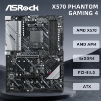 ASROCK X570 PHANTOM GAMING 4 Motherboard Supports AMD AM4 slot R5 5500 5600, R7 5700 5700X R9 5900 processors, 4 x DDR4 128GB