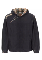 BURBERRY Burberry Sliced Check Hooded 夾克(黑色)