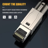 1Pcs RJ45 Cat7 Ethernet Cable Connectors RJ45 Metal Tool Free Easy Termination Plug 2000MHz 40G LAN Cable 22AWG - 24AWG