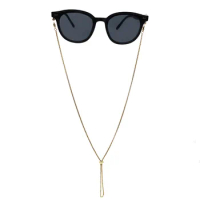 Stainless Steel Sunglasses Neck Chain Glasses Chain Reading Neck Strap Rop 2mm Square Pearl Adjustable Metal Glasses Chain