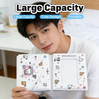 Tempat Kartu Kucing Pixel 3 Inci, Album Koleksi Kartu Idol, Organizer Kartu Transparan Sisipan, Orga