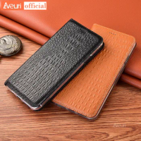 Luxury Genuine Leather Flip Phone Case For Nothing Phone (1) Cover Case with Card Slots Crocodile Style For Nothing Phone 1 (1)