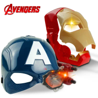 Topeng Bercahaya, Tema Avengers, Menampilkan Kapten Amerika, Spider-Man, dan Iron Man, Topeng Kartun