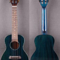 Concert Whole Solid Ukulele All Solid Mahogany Blue Brush Color укулеле 4 струны 4 Strings Guitar With EVA hard Case