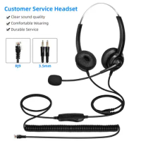 High-quality Lightweight 3.5mm RJ9 Soft MIC Customer Service Headset Soft Breathable Telephone Headphone for Business