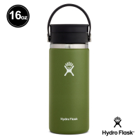 Hydro Flask 16oz/473ml 寬口旋轉咖啡蓋保溫瓶 橄欖綠