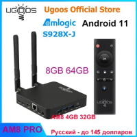 Ugoos AM8 Pro 8GB 64GB AM8 4GB 32GB Smart TV Box Android 11 Amlogic S928X-J 8GB 64GB WiFi6 BT5.3 1000M Set Top Box AV1 Dolby