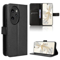 For Huawei Honor 100 5G Case Luxury Flip Diamond Pattern Skin PU Leather Wallet Stand Case For Huawei Honor 100 Pro 5G Phone Bag