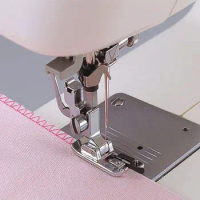 Overlock Overedge Overcasting Sewing Machine Presser Rolled Hem Foot Tool For Low Shank Snap-On Singer Brother