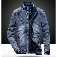 Jaket jeans denim premium BIKERS Snow Blue Cowok Keren