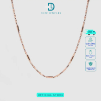 Dây Chuyền Trơn DLEE Bạc S925 Hoạ Tiết Ống Trúc Vuông Xi Vàng Hồng Sang Trọng, Thanh Lịch DT10