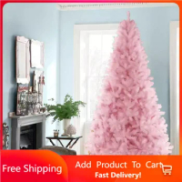 Christmas Decoration Pink Articulated Spruce Artificial Christmas Tree with Foldable Stand 6ft Merry Christmas
