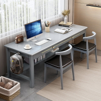 辦公桌 書桌 電腦桌 工作桌學習辦公兩用實木書桌電腦桌家用臥室寫字桌簡約靠墻長條雙人桌椅