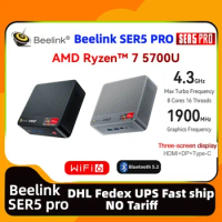 NEW Beelink SER5 AMD Ryzen 7 5700U Gaming Mini PC Office Home Design Mini PC RAM 16GB 32GB SSD 500GB 1TB WiFi6 DP DDR4 PC