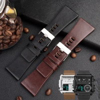 uhgbsd Men's Large Watch Strap For Flyke Diesel DZ7396DZ1206DZ1399DZ1405 Leather Band 30 32mm Wristband