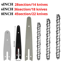 4/6/8 Inch Electric Chain Saw Guide Replacement Mini Steel Chainsaw Chains Garden Portable Electric Saw Parts Power Tools Blade
